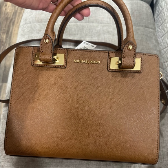 Michael Kors Tan Satchel with Gold Accents - Picture 1 of 8